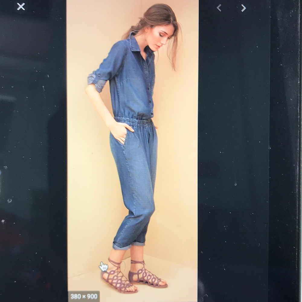 🆕 Blue Chambray Women’s Button-Down Jumpsuit